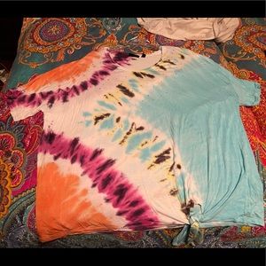 Tie Dye Knot Side Top